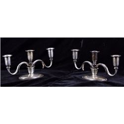 Early Sterling Pair Of Ornate Candlelabrum