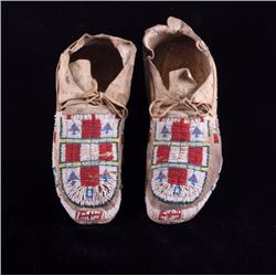 Central Plains Fully Beaded Moccasins Early 1900's