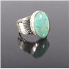 Image 1 : Navajo Sterling Silver & Turquoise Engraved Ring