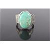 Image 3 : Navajo Sterling Silver & Turquoise Engraved Ring