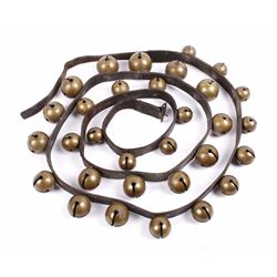 Large Strap of Antique Brass Sleigh Bells