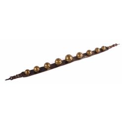 Large Antique Sleigh Bells w/ Leather Collar