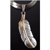 Image 2 : Signed Navajo Sterling Silver & 12k Gold Necklace
