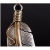 Image 3 : Signed Navajo Sterling Silver & 12k Gold Necklace