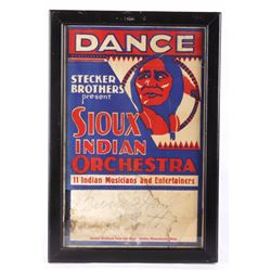 "DANCE" Sioux Indian Orchestra Venue Poster