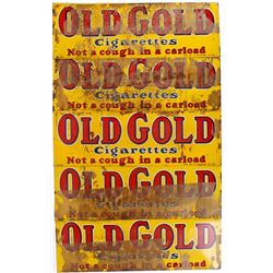 Five NOS Single-Sided Old Gold Cigarettes Ad Signs