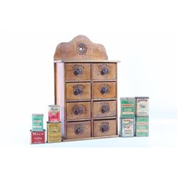 Early Wooden Kitchen Eight Drawer Spice Cabinet