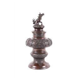 19th Century Bronze Oriental Monumental Censer