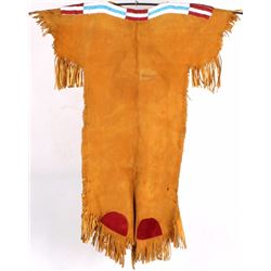 Northern Plains Beaded Indian Tanned Leather Dress