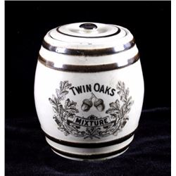 Twin Oaks Porcelain Tobacco Jar