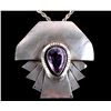 Image 2 : Sterling Silver Necklace With Large Amethyst