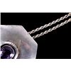 Image 6 : Sterling Silver Necklace With Large Amethyst
