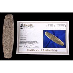 Pre-Columbian Native American Stone Mano COA