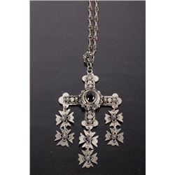Spanish Inspired Iron Cross Pendant Necklace