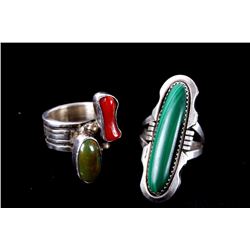 Two Sterling Silver Navajo Pawn Rings
