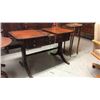Image 1 : Antique Slide Top Table. Leather inlaid top and