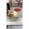 Image 1 : 2 painted Wooden buckets