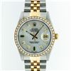 Image 1 : Rolex Mens Two Tone 14KT Yellow Gold Emerald and Diamond Datejust Wristwatch