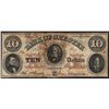 Image 1 : 1854 $10 The Bank of Chester South Carolina Obsolete Note - Internal Tear