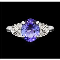 Platinum 2.42ct Tanzanite and Diamond Ring