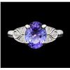 Image 1 : Platinum 2.42ct Tanzanite and Diamond Ring