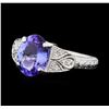 Image 2 : Platinum 2.42ct Tanzanite and Diamond Ring