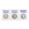 Image 1 : Lot of (3) 1881-S $1 Morgan Silver Dollar Coins PCGS MS64