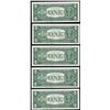 Image 2 : Lot of (5) Consecutive 1957 $1 Silver Certificate Notes Uncirculated