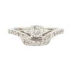 Image 1 : 18KT White Gold 0.40ctw Diamond Ring with Cathedral Shank