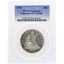 1878 Seated Liberty Half Dollar Coin PCGS Genuine Unc Details