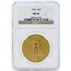 Image 1 : 1924 $20 St. Gaudens Double Eagle Gold Coin NGC MS65