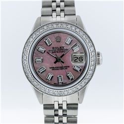 Rolex Ladies Stainless Steel 1.00ctw Diamond Datejust Wristwatch