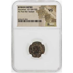 AD 284-305 Roman Empire Diocletian AE Post -Ref Radiate NGC VG