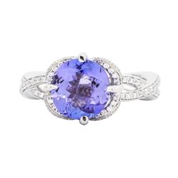 14KT White Gold 3.51ct Tanzanite and Diamond Ring