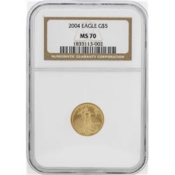 2004 $5 American Gold Eagle Coin NGC MS70