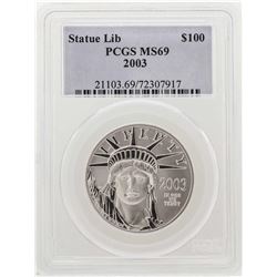 2003 $100 American Eagle Platinum Coin PCGS MS69