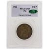 Image 1 : 1766 Pitt Half Penny Coin PCGS XF45 CAC