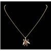 Image 2 : 10KT Yellow Gold 0.60ctw Ruby and Diamond Fly Pendant with Chain