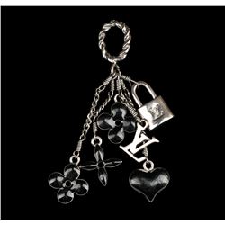 Louis Vuitton Black Flowers and Heart Charm Pendant Necklace