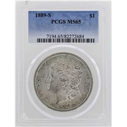 1889-S $1 Morgan Silver Dollar Coin PCGS MS65