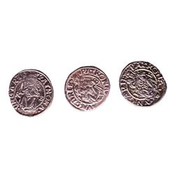 Lot of (3) 1540-1590 KB Hungary Ferdinand I - Madonna & Child Silver Denar Coins