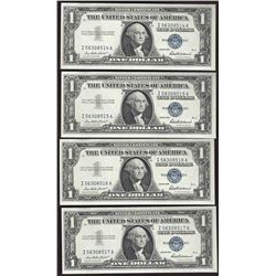 Lot of (4) Consecutive 1957 $1 Silver Certificate Notes Uncirculated