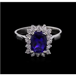 14KT White Gold 1.91ct Tanzanite and Diamond Ring