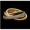 Image 2 : 14KT Tri-Color Gold 0.62ctw Diamond Three Rings