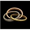 Image 3 : 14KT Tri-Color Gold 0.62ctw Diamond Three Rings