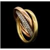 Image 4 : 14KT Tri-Color Gold 0.62ctw Diamond Three Rings