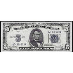 1934D $5 Silver Certificate Note