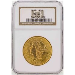 1897 $20 Liberty Head Double Eagle Gold Coin NGC MS62