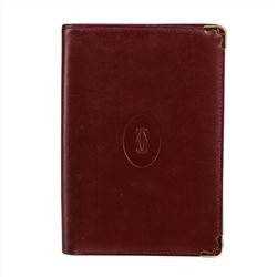 Must De Cartier Bordeaux Leather Bifold Passport Wallet