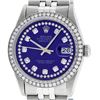 Image 1 : Mens Rolex Stainless Steel Purple String Diamond Datejust Wristwatch